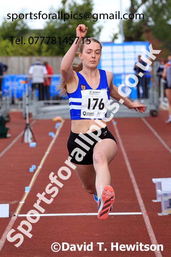 Senior Womens triple jump, 2024 Northern Senior and Under-20s Track and Field Champs, Middlesbrough.  Photo: David T. Hewitson/Sports for All Pics